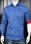 Blue "Diamond" Print Long Sleeve Shirt