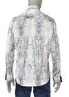 Blue Snake Print Long Sleeve Shirt