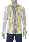 Yellow Snake Print Long Sleeve Shirt