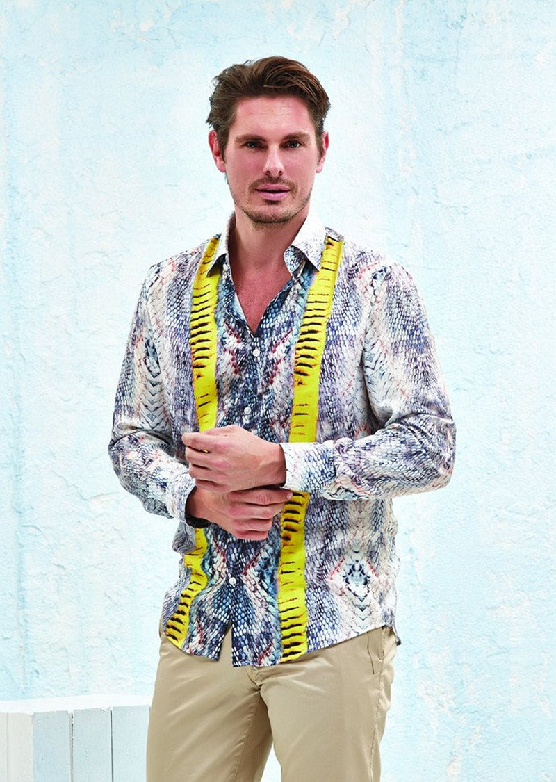 Yellow Snake Print Shirt