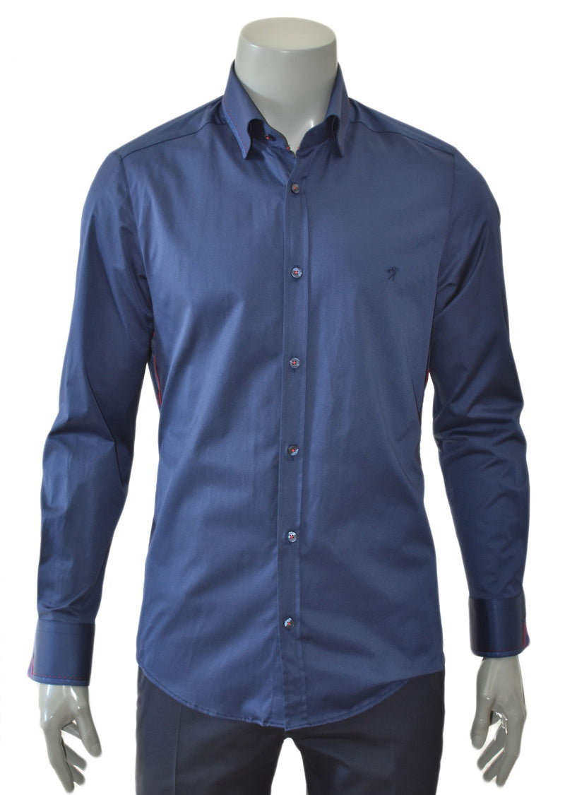 Navy Luxe Long Sleeve Shirt