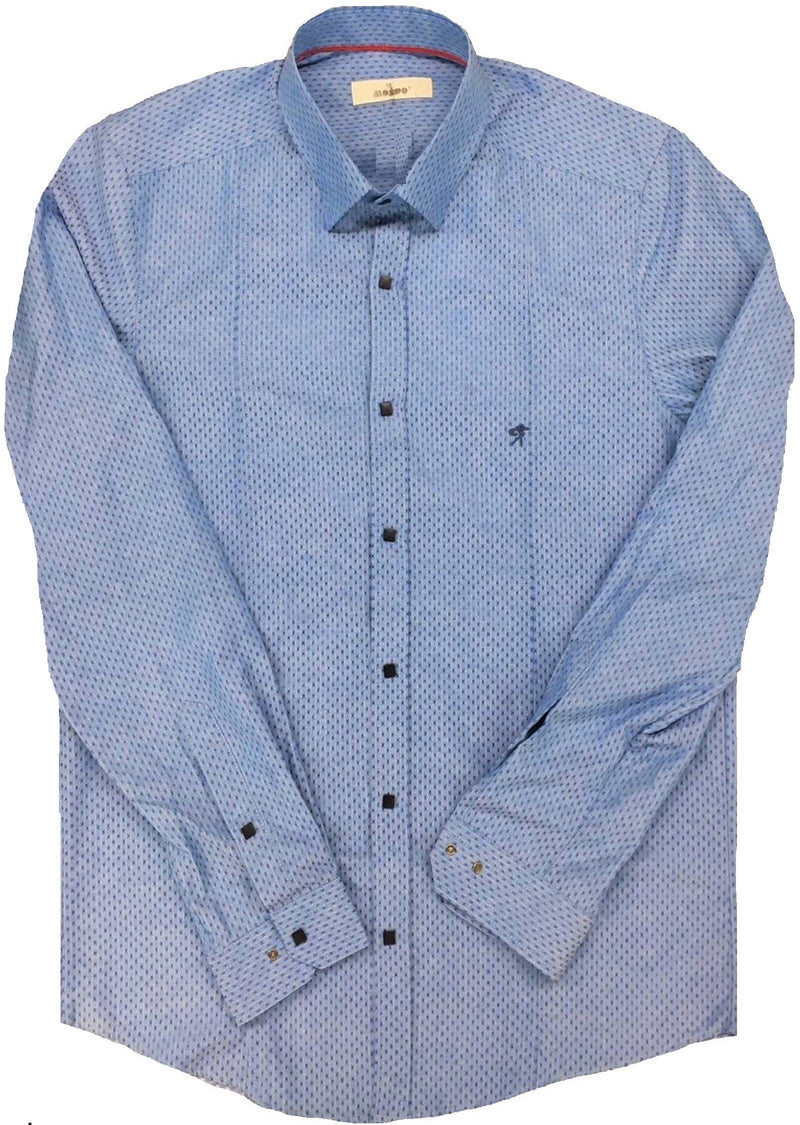 Blue Textured Jacquard Shirt MONDO Menswear Blue Textured Jacquard Shirt MONDO Menswear