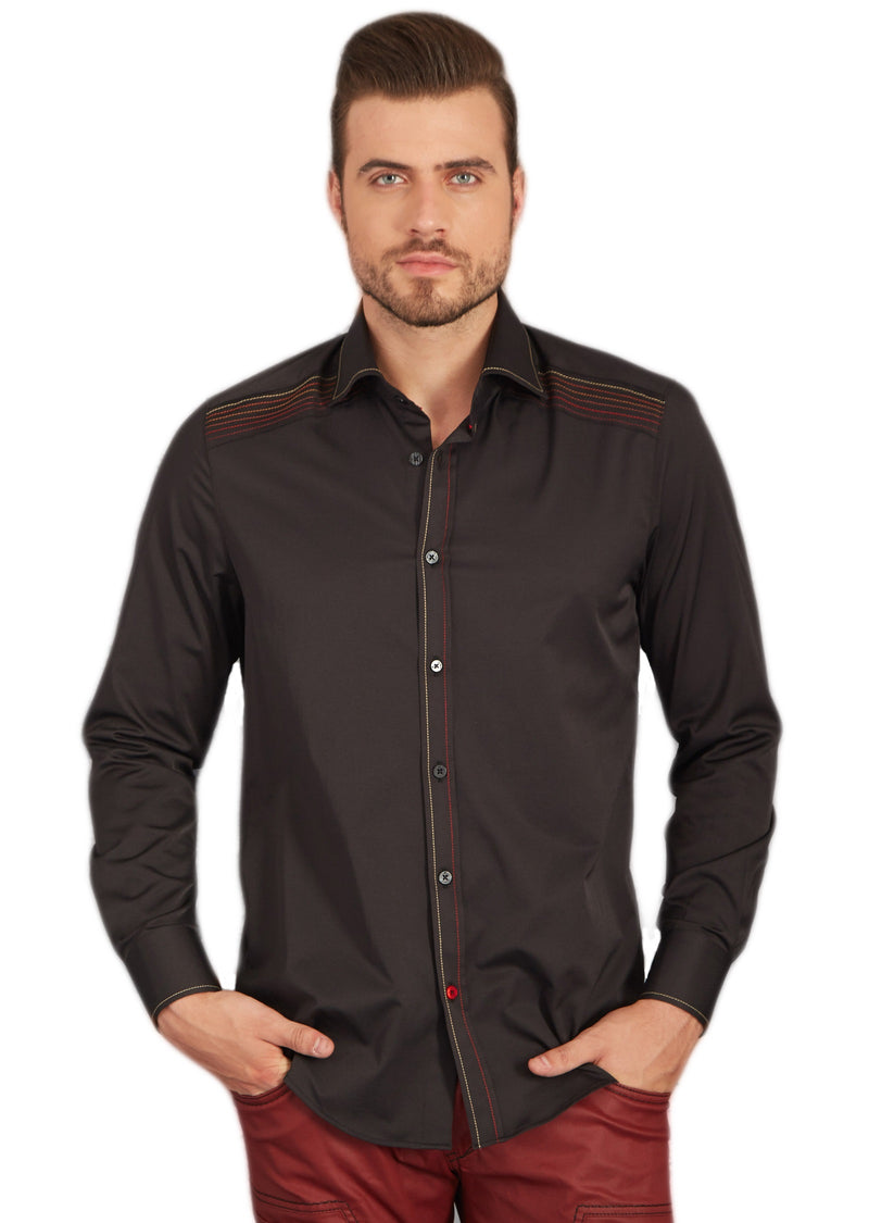 Black Upscale Long Sleeve Shirt