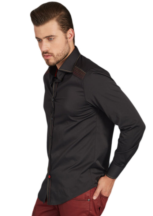 Black Upscale Long Sleeve Shirt