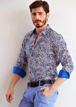 Light Blue Paisley "Miami" Shirt