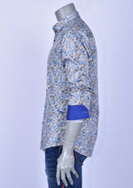 Beige Blue Paisley "Gasparo" Shirt