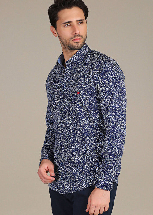 Blue Floral "Azzolino" Shirt