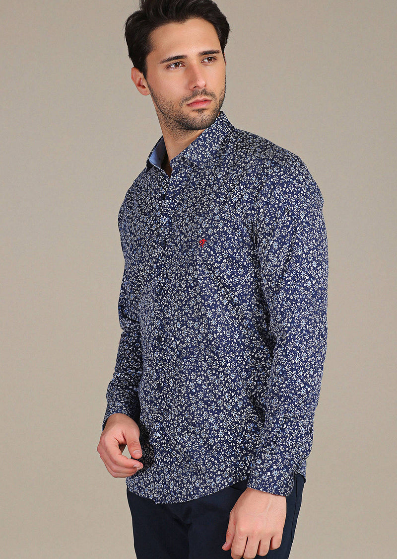 Blue Floral "Azzolino" Shirt