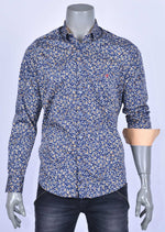 Blue Yellow Floral "Azzolino" Shirt