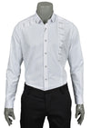 White Rhinestone Jacquard Embroidery Shirt