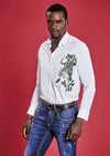 White Tiger Embroidery Shirt