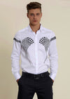 White "Star" Print Long Sleeve Shirt