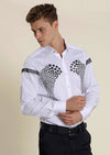 White "Star" Print Long Sleeve Shirt