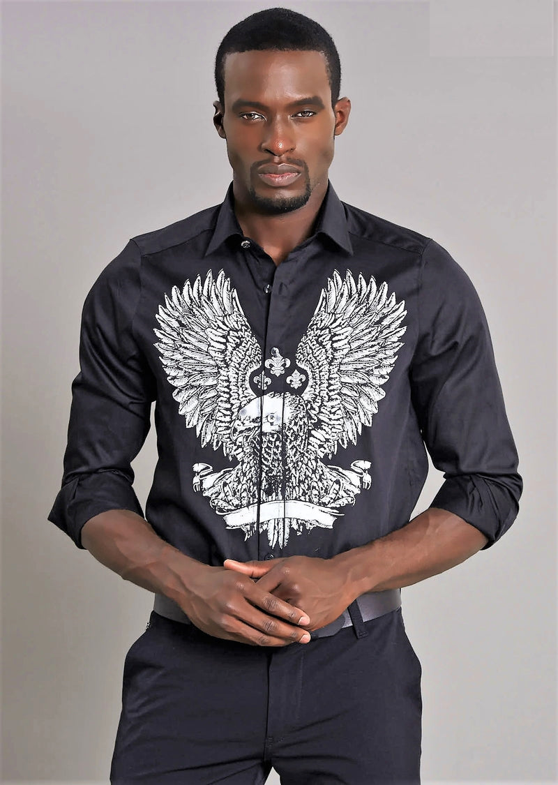 Black Angel Wings Long Sleeve Shirt
