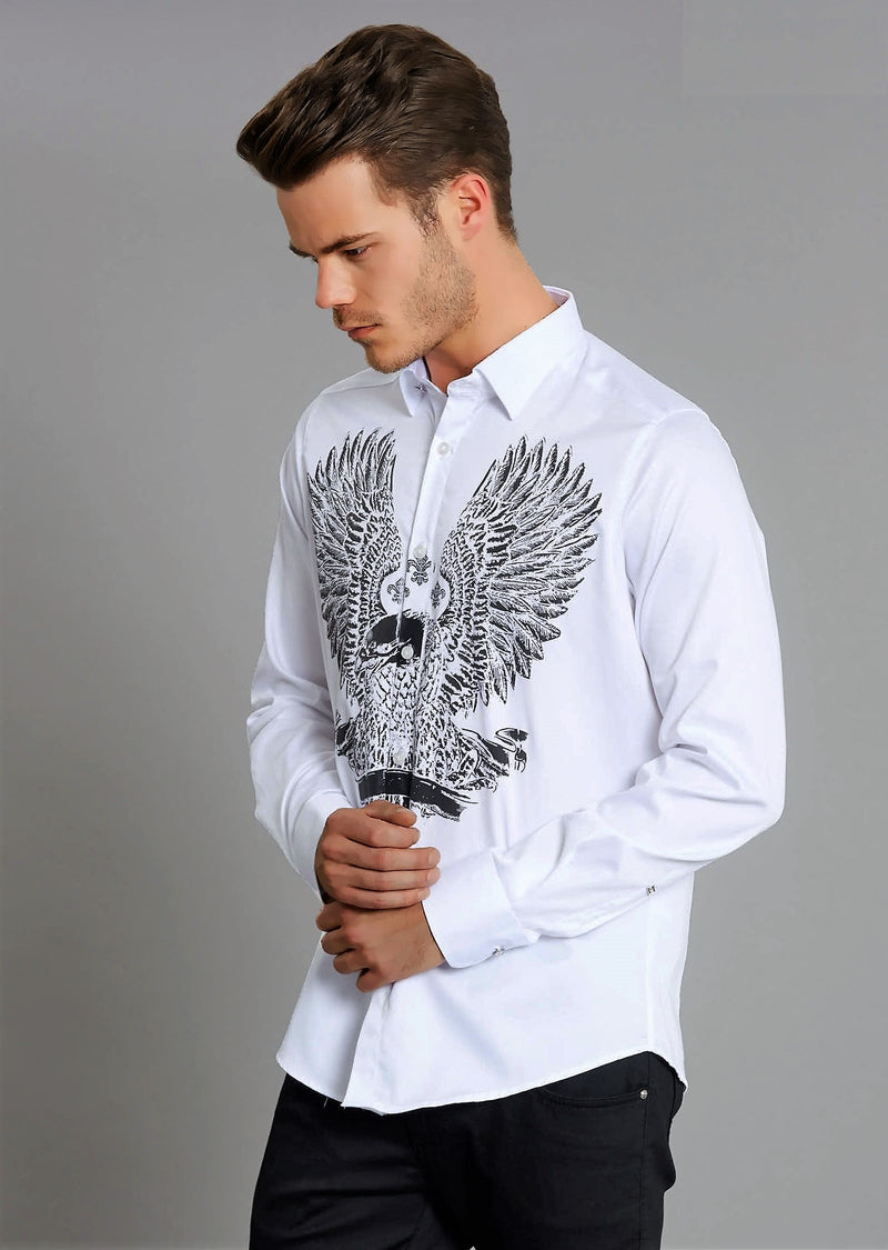 White Angel Wings Long Sleeve Shirt
