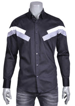 Black Two-Tone Panel Shirt