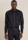 Black Pipe Trim Luxury Cotton Shirt