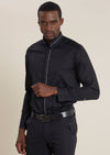 Black Pipe Trim Luxury Cotton Shirt