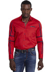 Red Navy Contrast Edge Shirt