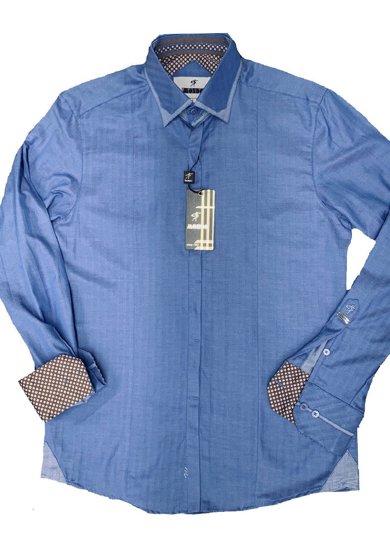 Blue Tonal Stripe Jacquard Shirt