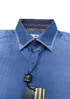 Blue Tonal Stripe Jacquard Shirt