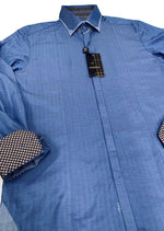 Blue Tonal Stripe Jacquard Shirt