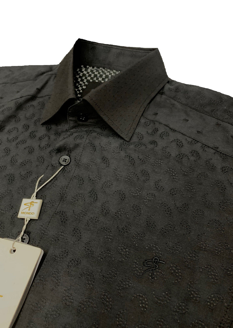 Black Paisley Jacquard Shirt M / Black / COTTON Black Paisley Jacquard Shirt M / Black / COTTON