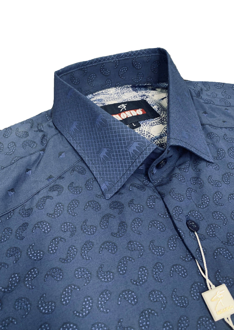 Navy Paisley Jacquard Shirt