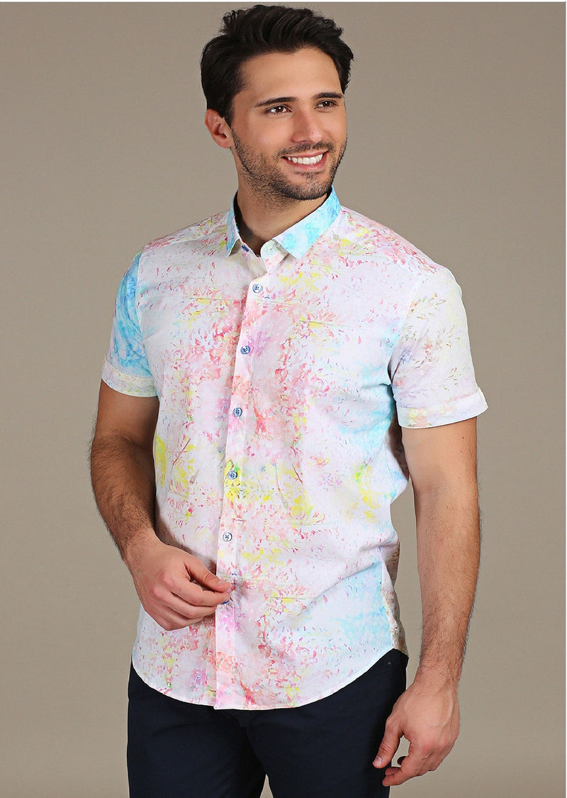 Multi-Color Splash Short Sleeve Shirt