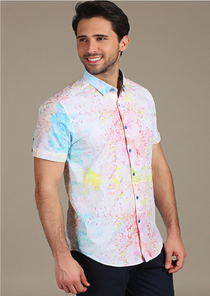 Multi-Color Splash Short Sleeve Shirt