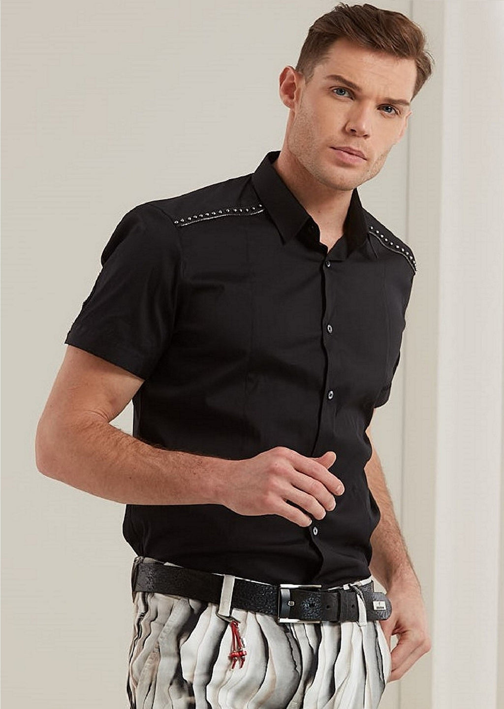 black studs for dress shirt Stenstrms Black Mother of Pearl Shirt Studs | Black | Solid | Men