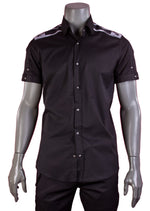 Black Star Jacquard Short Sleeve Shirt
