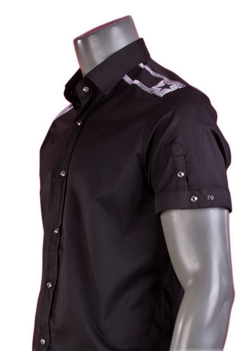 Black Star Jacquard Short Sleeve Shirt