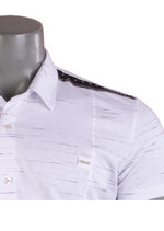 White Knit Studded Short Sleeve Shirt
