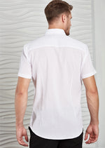 White Seersucker Short Sleeve Shirt