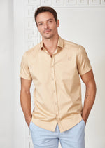 Beige Buckle Detailed Short Sleeve Shirt