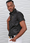 Black Splash Gold Zipper Shirt