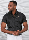 Black Splash Gold Zipper Shirt