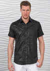 Black Chain Print Short Sleeve Shirt