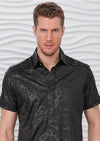 Black Chain Print Short Sleeve Shirt