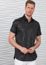 Black Chain Print Short Sleeve Shirt