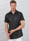 Black Chain Print Short Sleeve Shirt