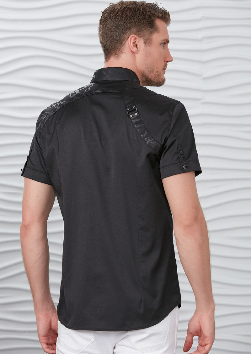 Black Harness Buckle Shirt