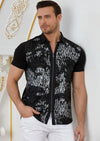 Black Silver "Words" Zipper Shirt
