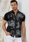 Black Silver "Words" Zipper Shirt