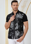 Black Silver "Words" Zipper Shirt