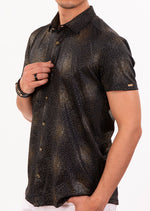 Black "Galaxy" Print Spandex Shirt