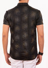 Black "Galaxy" Print Spandex Shirt