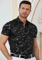 Black "Star" Print Short Sleeve Shirt
