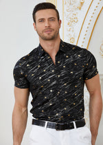Black "Star" Print Short Sleeve Shirt
